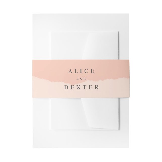 Minimalist Rose Blush Wedding Invitation Belly Band (Front Example)