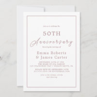 Minimalist Rose Gold 50th Wedding Anniversary 