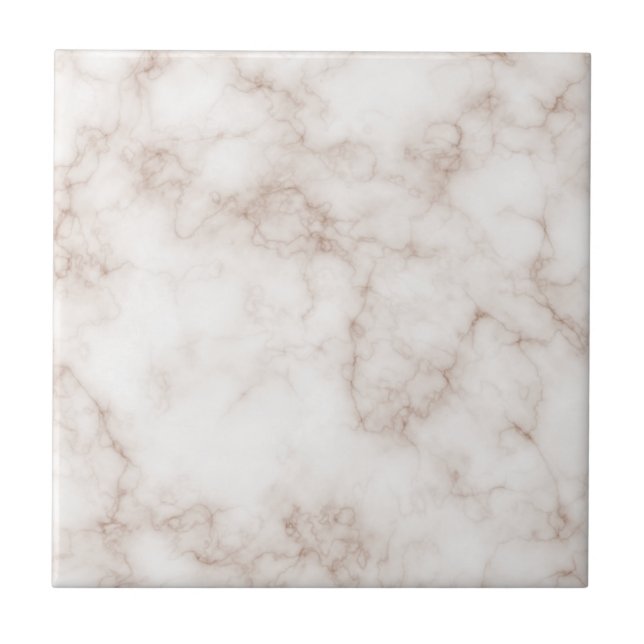 Minimalist Rose Gold and White Marble Stone  Tile (Front)