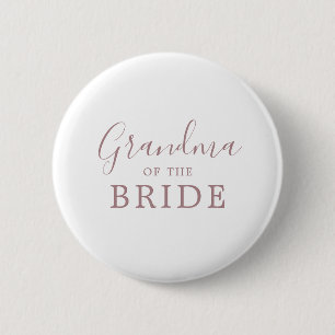 Minimalist Rose Gold Bride Grandma Bridal Shower 6 Cm Round Badge