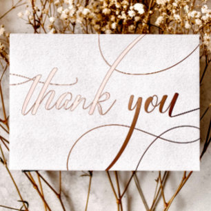 Minimalist Rose Gold Calligraphy Thank You Wedding