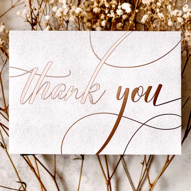 Minimalist Rose Gold Calligraphy Thank You Wedding (Creator Uploaded)