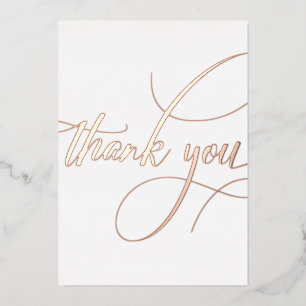 Minimalist Rose Gold Calligraphy Thank You Wedding