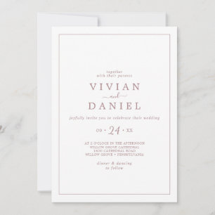 Minimalist Rose Gold Casual Wedding Invitation