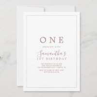 Minimalist Rose Gold First Birthday Party