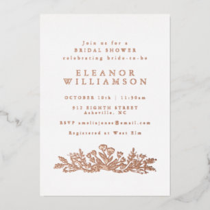 Minimalist Rose Gold Foil Botanical Bridal Shower