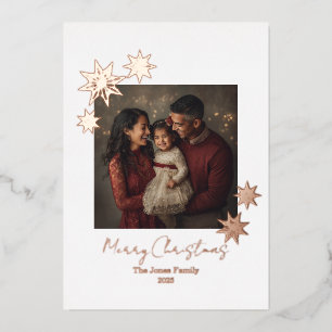 Minimalist Rose Gold Foil Merry Christmas 1 Photo