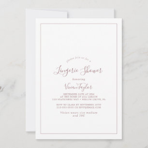 Minimalist Rose Gold Lingerie Shower Invitation