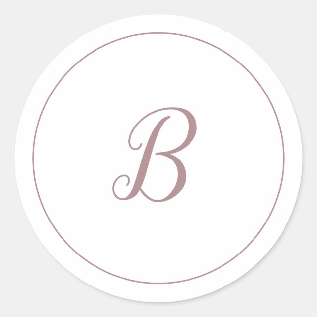 Minimalist Rose Gold Monogram Envelope Seals (Front)