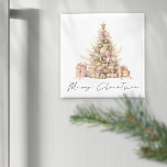 Minimalist Rose Gold Script Tree Merry Christmas Magnet<br><div class="desc">Minimalist Rose Gold Script Tree Merry Christmas is in a stylish set handwritten style script and an elegant decorated festive tree in shades of rose gold and blush pink.</div>