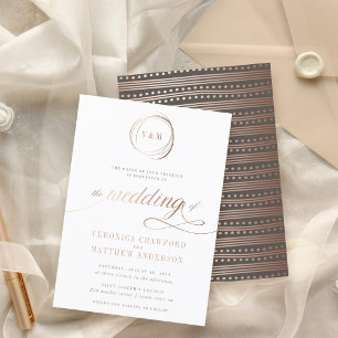 Minimalist Rose Gold Typography Wedding Invitation