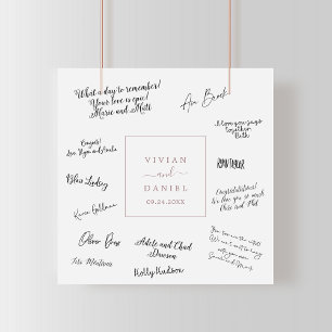 Minimalist Rose Gold Wedding Guest Signing Poster