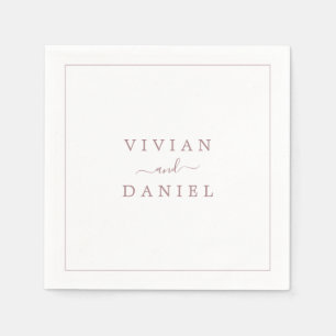 Minimalist Rose Gold Wedding Napkins