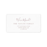 Minimalist Rose Gold We've Moved New Address Label