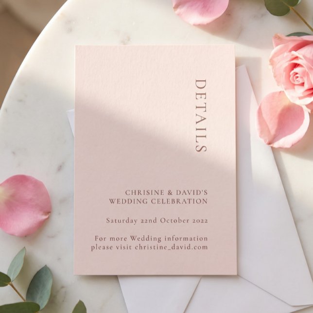 Minimalist Rose Wedding Details Enclosure card (Creator Uploaded)