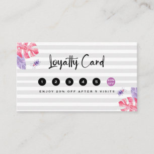 Minimalist Rose White Fitness Loyalty Card
