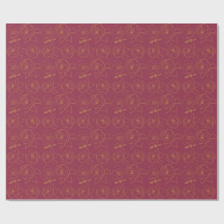Minimalist roses customize best life ever wrapping paper