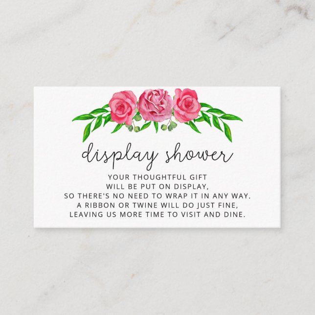 Minimalist roses Display shower Enclosure Card (Front)