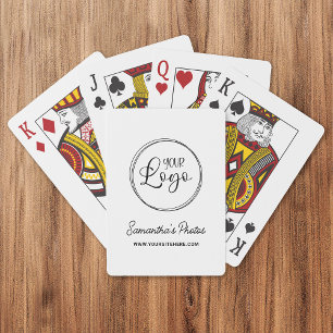 Minimalist Round Business Logo Promo Playing Cards