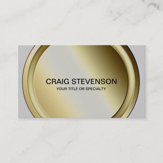 Minimalist Round Button Grey Pattern Business Card (Front)