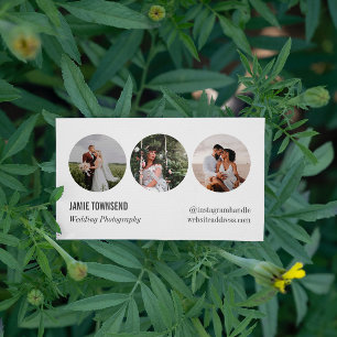 Minimalist Round Photos Professional Photographer Business Card