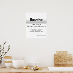 Minimalist Routine Quote Motivational Poster Art