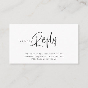Minimalist RSVP for Online Response Business Card