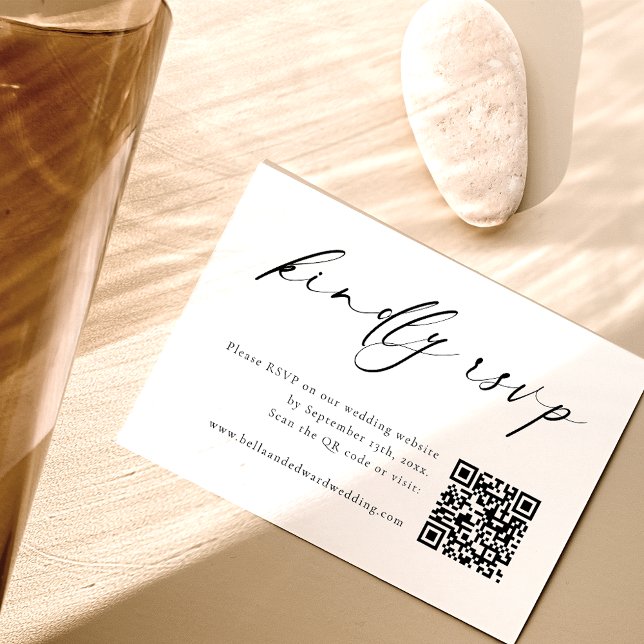 Minimalist RSVP QR Code Wedding Card (Creator Uploaded)