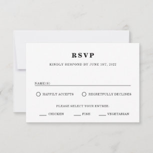 Minimalist RSVP Wedding Response Card