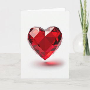 Minimalist Ruby Heart Love Card