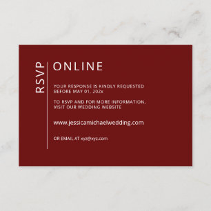 Minimalist Ruby Red Online RSVP Card