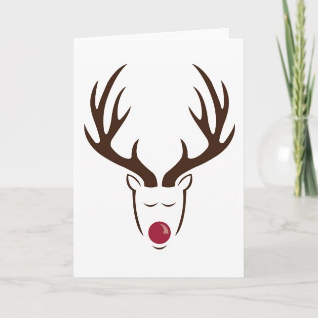 Minimalist Rudolf Holiday Card (Front)