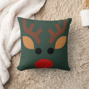 Minimalist Rudolph Reindeer Cushion