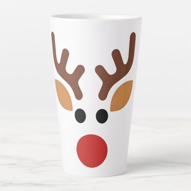 Minimalist Rudolph Reindeer Latte Mug (Front)