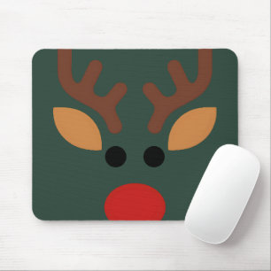 Minimalist Rudolph Reindeer Mouse Pad