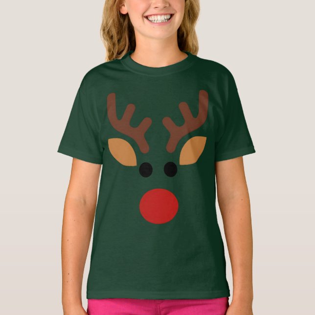 Minimalist Rudolph Reindeer T-Shirt (Front)
