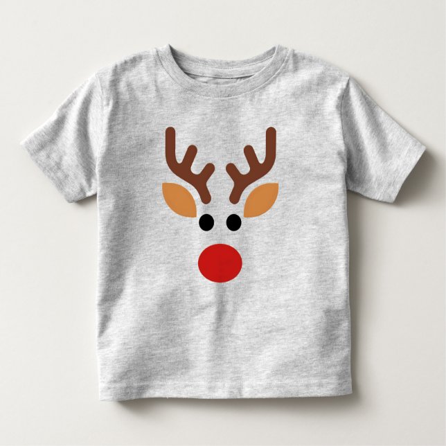 Minimalist Rudolph Reindeer Toddler T-Shirt (Front)