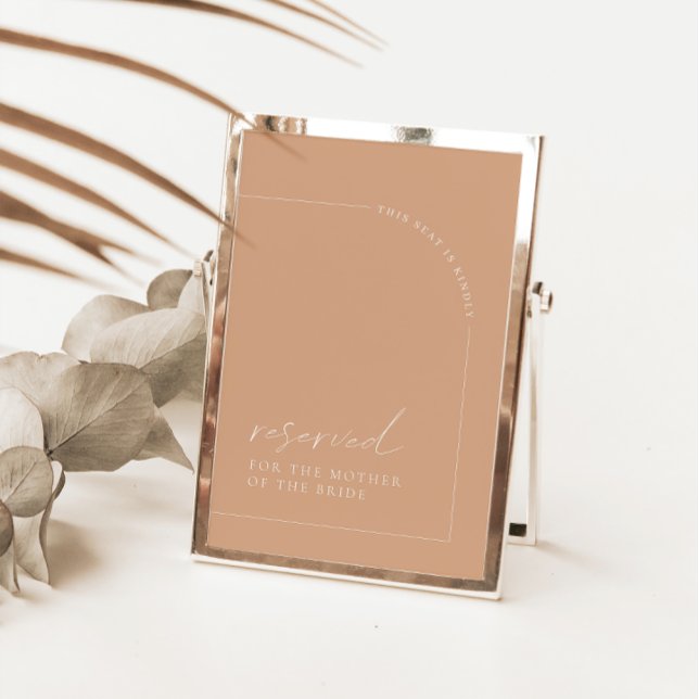 Minimalist Rust Arch Wedding Reserved Sign Card (Creator Uploaded)