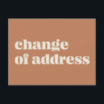 Minimalist Rust Change of Address Announcement  Postcard<br><div class="desc">Minimalist Modern Moving Announcement "Change of Address" Postcard in Rust Terracotta</div>