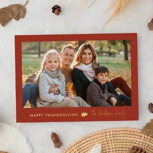 Minimalist Rust Red and Gold Thanksgiving 2 Photo