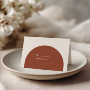 Minimalist Rustic Burnt Orange Arch Boho Wedding Place Card
