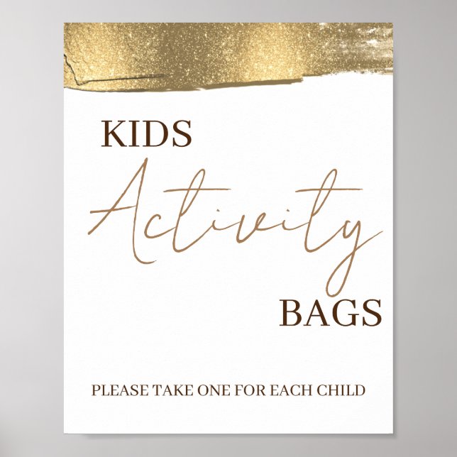 Minimalist Rustic Customised Kids Activity Bags Poster (Front)