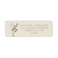 Minimalist Rustic Gold Greenery Return Address