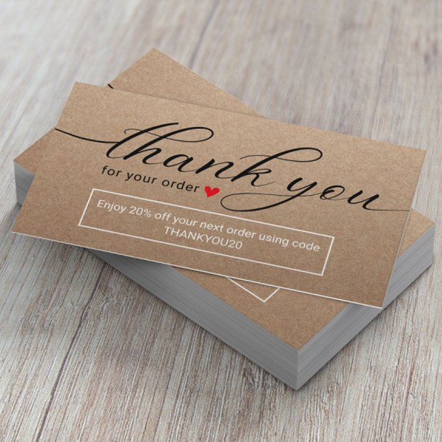 Minimalist Rustic Kraft Business Thank You Business Card (Creator Uploaded)