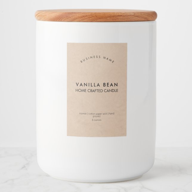 Minimalist Rustic Kraft Candle Label (Front)