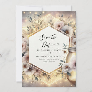 Minimalist Rustic Mason Jar Wedding Save The Date