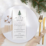 Minimalist Rustic Pine Tree Wedding Menu<br><div class="desc">Minimalist Rustic Pine Tree Wedding Menu with the heading "menu" in dark grey modern calligraphy font. Edit with your names,  wedding date and menu. Click "customise further" to adjust layout.</div>