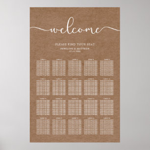 Minimalist Rustic Seating Chart