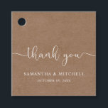 Minimalist Rustic Thank You Favour Tags<br><div class="desc">Designed to coordinate with our Minimalist Rustic Collection, this customisable thank you favour tag features a white classic font on a kraft effect background. This is a simple and minimalist rustic collection, very versatile and suitable for any wedding season. For more advanced customisation of this design, e.g. changing layout, font...</div>