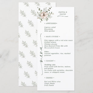 Minimalist Rustic Watercolor Pumpkin Fall Wedding Menu